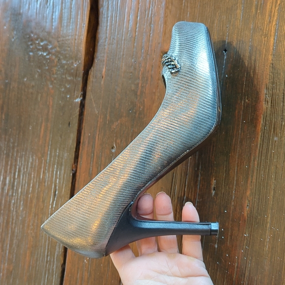 Isola Coral platform Cintoia printed leather heels 6.5 - Picture 2 of 11